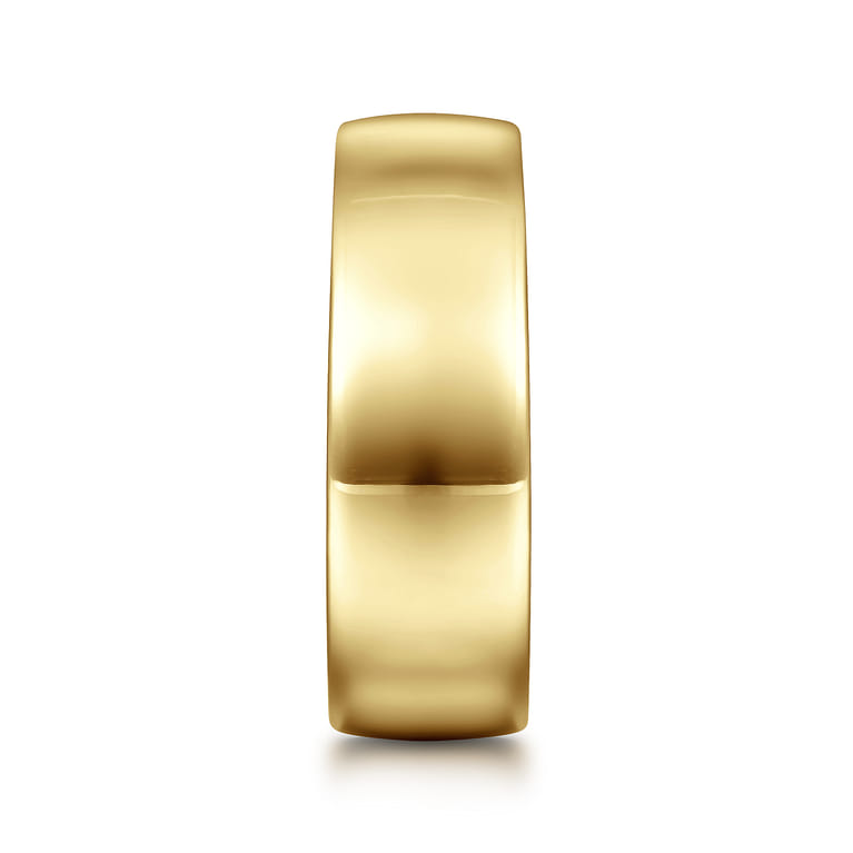 Kai - 14K Yellow Gold 8mm Mens Wedding Band in High Polished Finish - Shot 4
