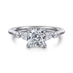 Kallie - 14K White-Rose Gold Cushion Cut Diamond Engagement Ring