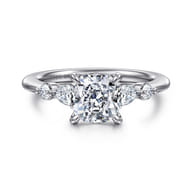 Kallie - 14K White-Rose Gold Cushion Cut Diamond Engagement Ring
