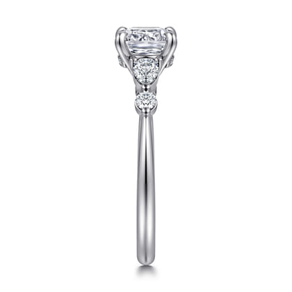 Kallie - 14K White-Rose Gold Cushion Cut Diamond Engagement Ring