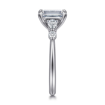 Kallie - 14K White-Rose Gold Emerald Cut Diamond Engagement Ring