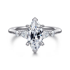 Kallie - 14K White-Rose Gold Marquise Shape Diamond Engagement Ring