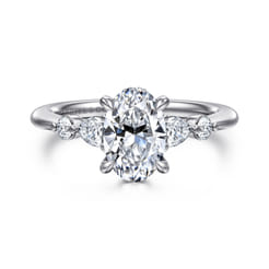 Kallie - 14K White-Rose Gold Oval Diamond Engagement Ring