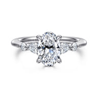 Kallie - 14K White-Rose Gold Oval Diamond Engagement Ring