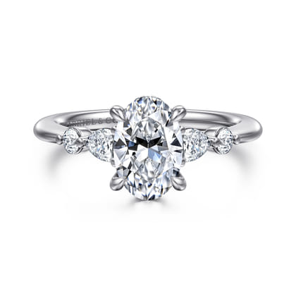 Kallie - 14K White-Rose Gold Oval Diamond Engagement Ring