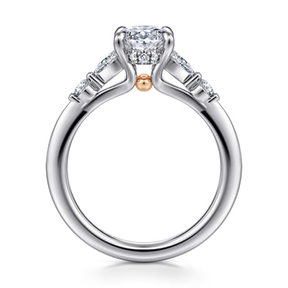 Kallie - 14K White-Rose Gold Oval Diamond Engagement Ring