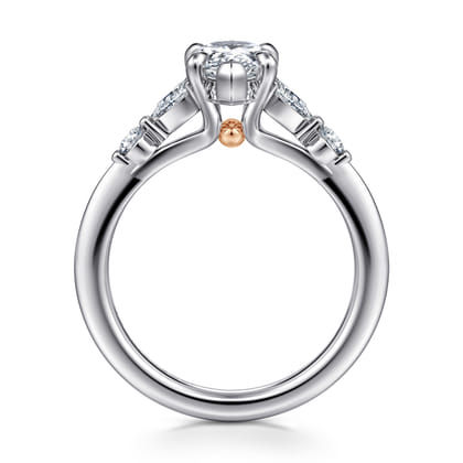 Kallie - 14K White-Rose Gold Pear Shape Diamond Engagement Ring