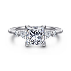 Kallie - 14K White-Rose Gold Princess Cut Diamond Engagement Ring