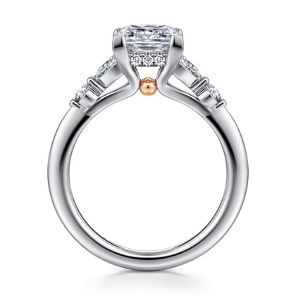 Kallie - 14K White-Rose Gold Princess Cut Diamond Engagement Ring