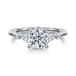 Kallie - 14K White-Rose Gold Round Diamond Engagement Ring