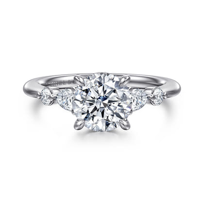 Kallie - 14K White-Rose Gold Round Diamond Engagement Ring