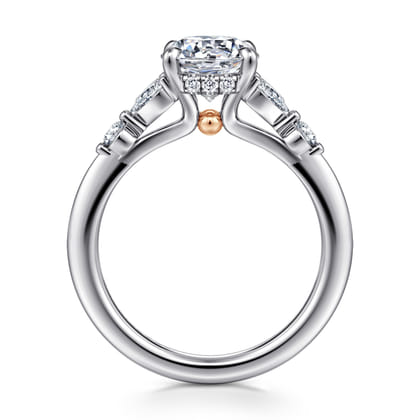 Kallie - 14K White-Rose Gold Round Diamond Engagement Ring