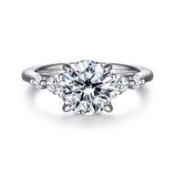 Kallie - 14K White-Rose Gold Round Diamond Engagement Ring