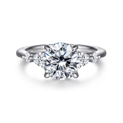14K White-Rose Gold Round Diamond Engagement Ring