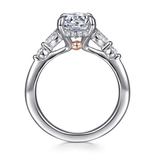 Kallie - 14K White-Rose Gold Round Diamond Engagement Ring