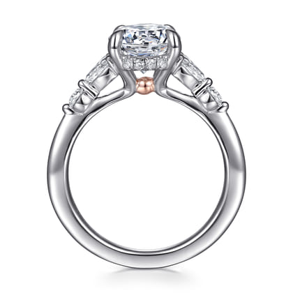 Kallie - 14K White-Rose Gold Round Diamond Engagement Ring