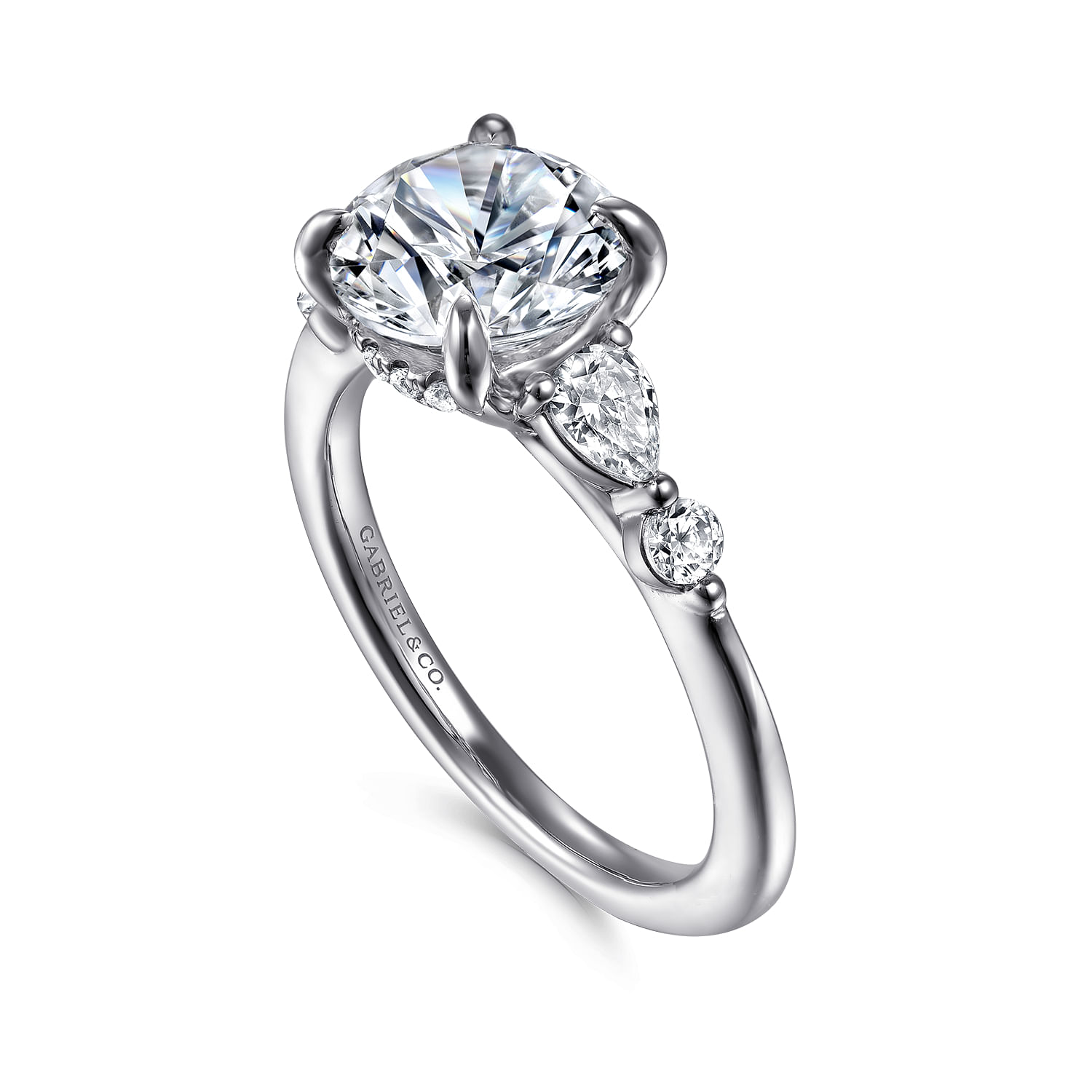 Kallie - 14K White-Rose Gold Round Diamond Engagement Ring