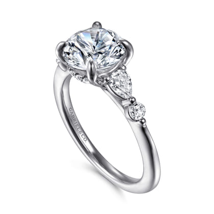 Kallie - 14K White-Rose Gold Round Diamond Engagement Ring