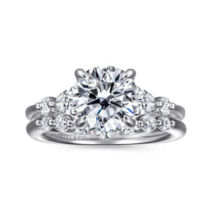 Kallie - 14K White-Rose Gold Round Diamond Engagement Ring