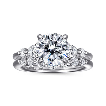 Kallie - 14K White-Rose Gold Round Diamond Engagement Ring