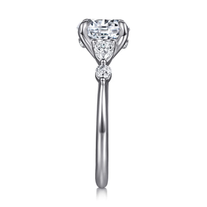 Kallie - 14K White-Rose Gold Round Diamond Engagement Ring