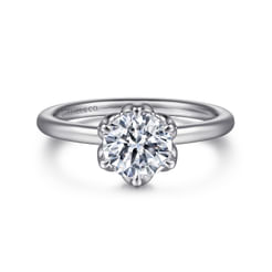 Kamera - 14K White Gold 6 Prong Round Solitaire Engagement Ring