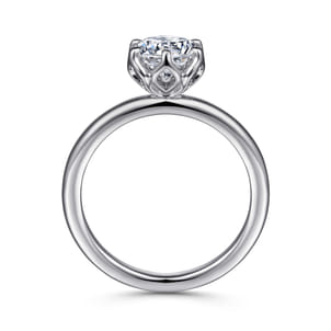Kamera - 14K White Gold 6 Prong Round Solitaire Engagement Ring