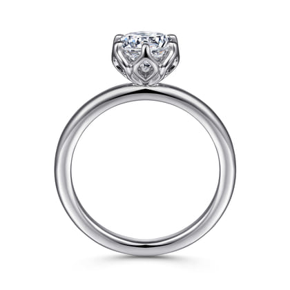 Kamera - 14K White Gold 6 Prong Round Solitaire Engagement Ring