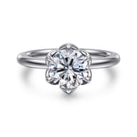 Kamera - 14K White Gold 6 Prong Round Solitaire Engagement Ring