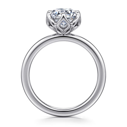 Kamera - 14K White Gold 6 Prong Round Solitaire Engagement Ring