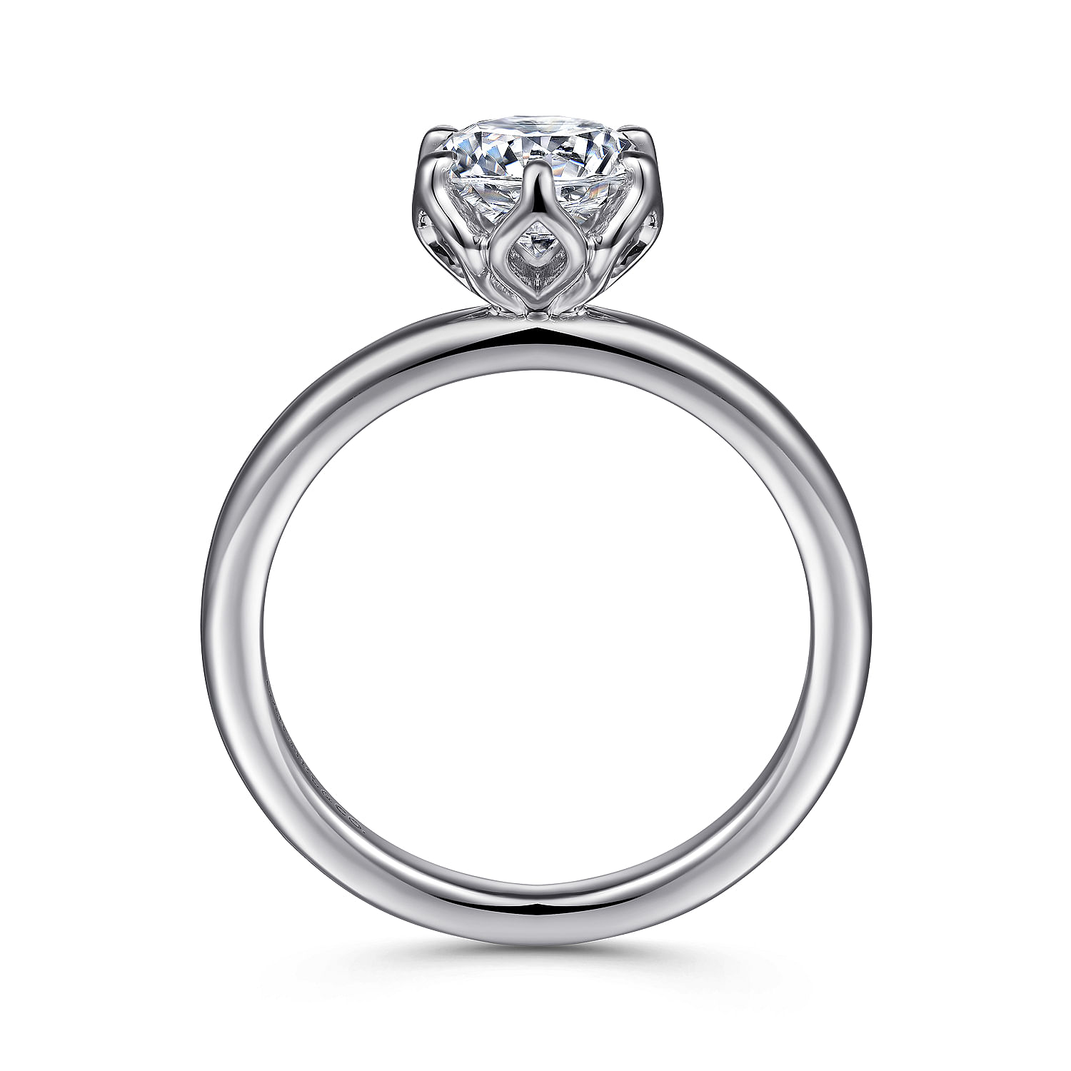Kamera - 14K White Gold Round Solitaire Engagement Ring