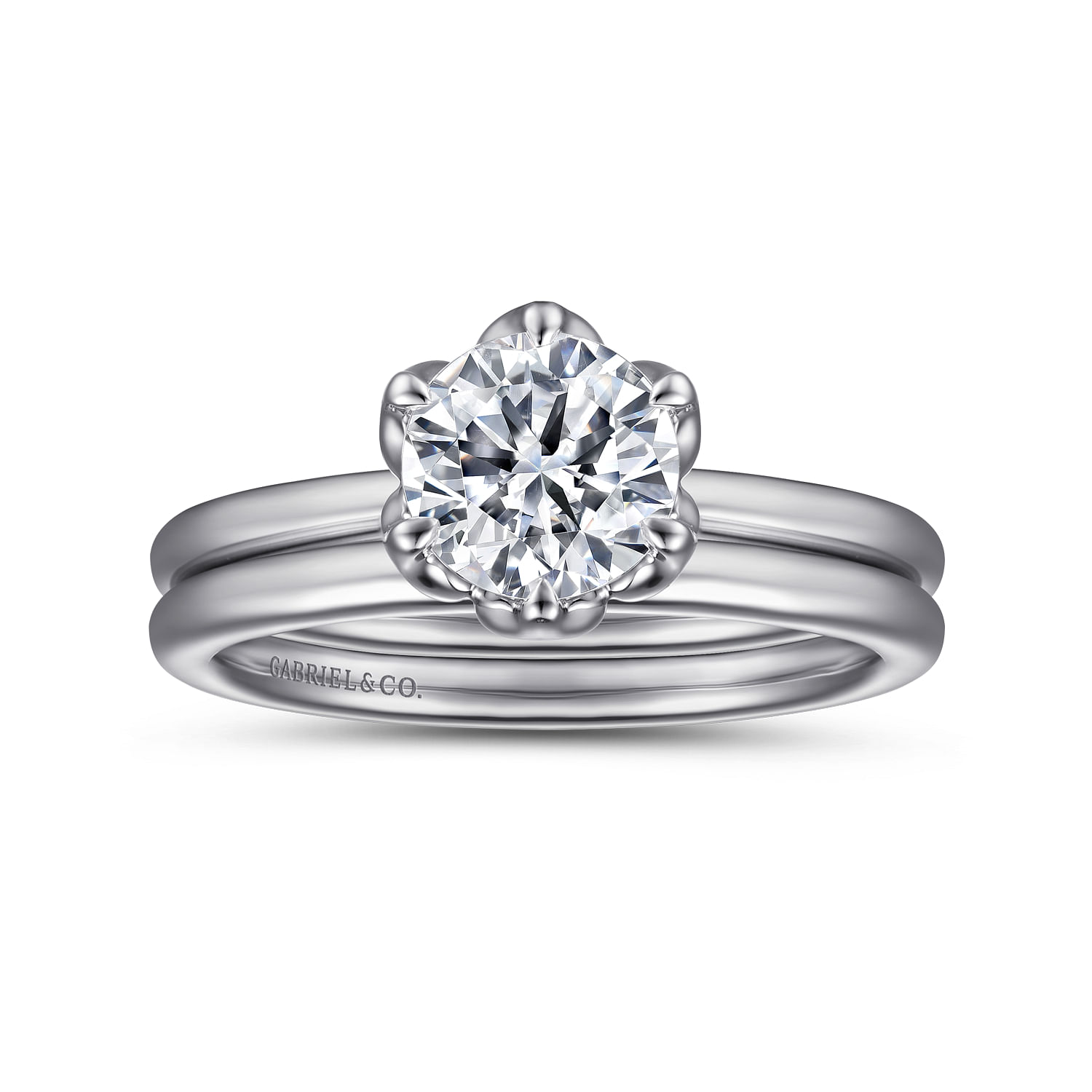 Kamera - 14K White Gold Round Solitaire Engagement Ring