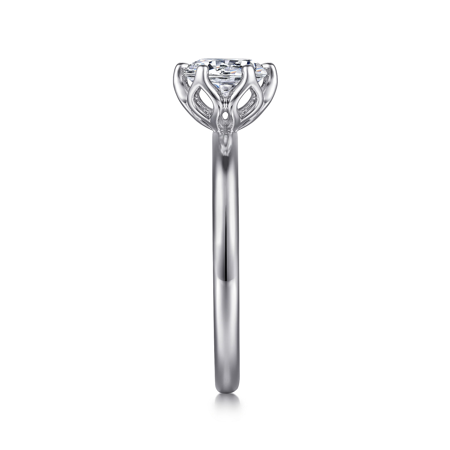 Kamera - 14K White Gold Round Solitaire Engagement Ring