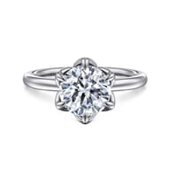 Kamera - 14K White Gold Round Solitaire Engagement Ring