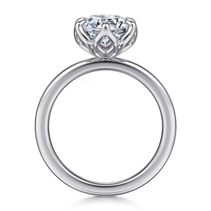 Kamera - 14K White Gold Round Solitaire Engagement Ring