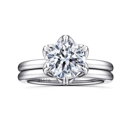 Kamera - 14K White Gold Round Solitaire Engagement Ring