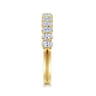 Straight Wedding Ring in 14k Yellow Gold with Oval Natural Diamond at Gabriel & Co.