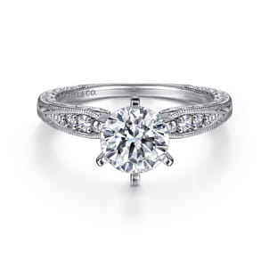 Kate - 14K White Gold Round Diamond Engagement Ring
