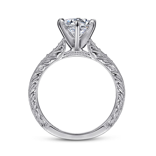 Kate - 14K White Gold Round Diamond Engagement Ring - 0.09 ct - Shot 2