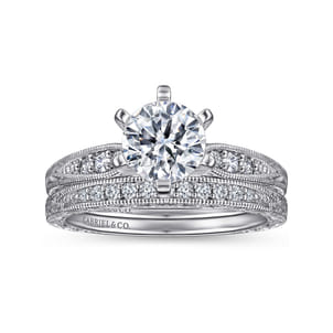 Kate - 14K White Gold Round Diamond Engagement Ring