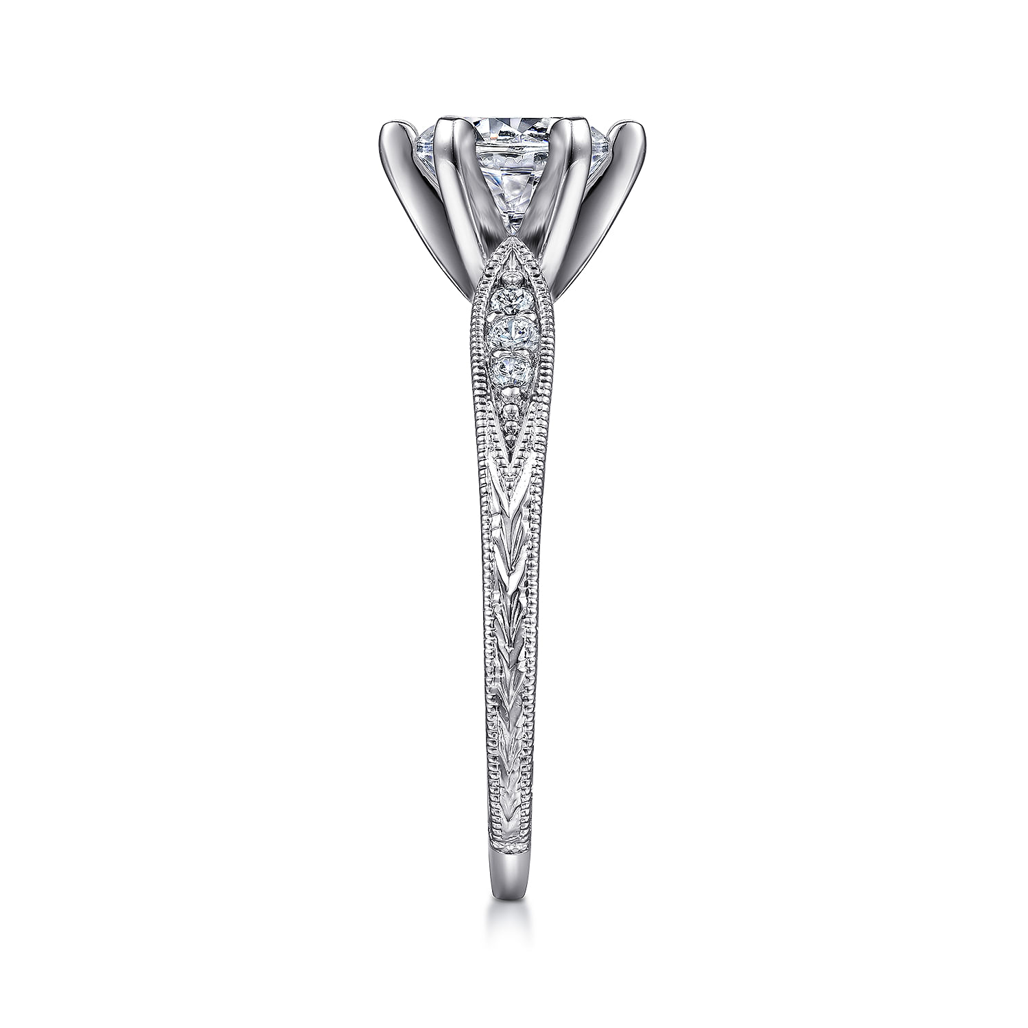 Kate - 14K White Gold Round Diamond Engagement Ring