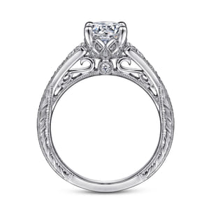 Kathryn - Vintage Inspired 14K White Gold Round Diamond Engagement Ring