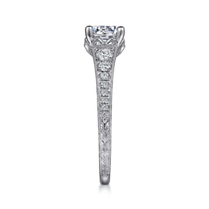 Kathryn - Vintage Inspired 14K White Gold Round Diamond Engagement Ring