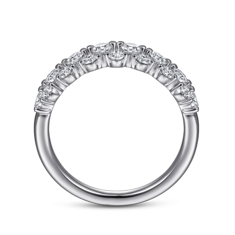 Fancy Wedding Ring in 14k White Gold with Round Natural Diamond at Gabriel & Co. - Shot 2