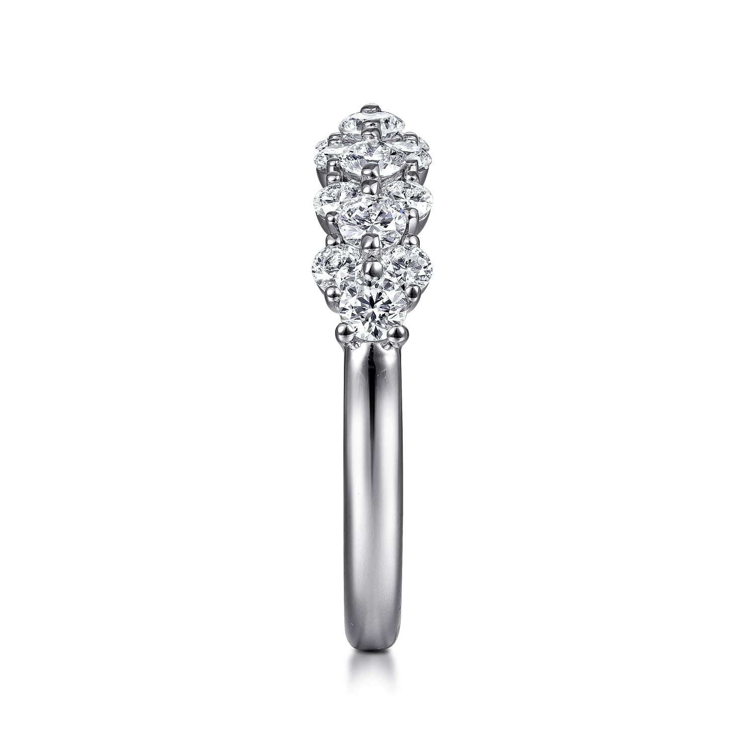 Fancy Wedding Ring in 14k White Gold with Round Natural Diamond at Gabriel & Co. - Shot 4