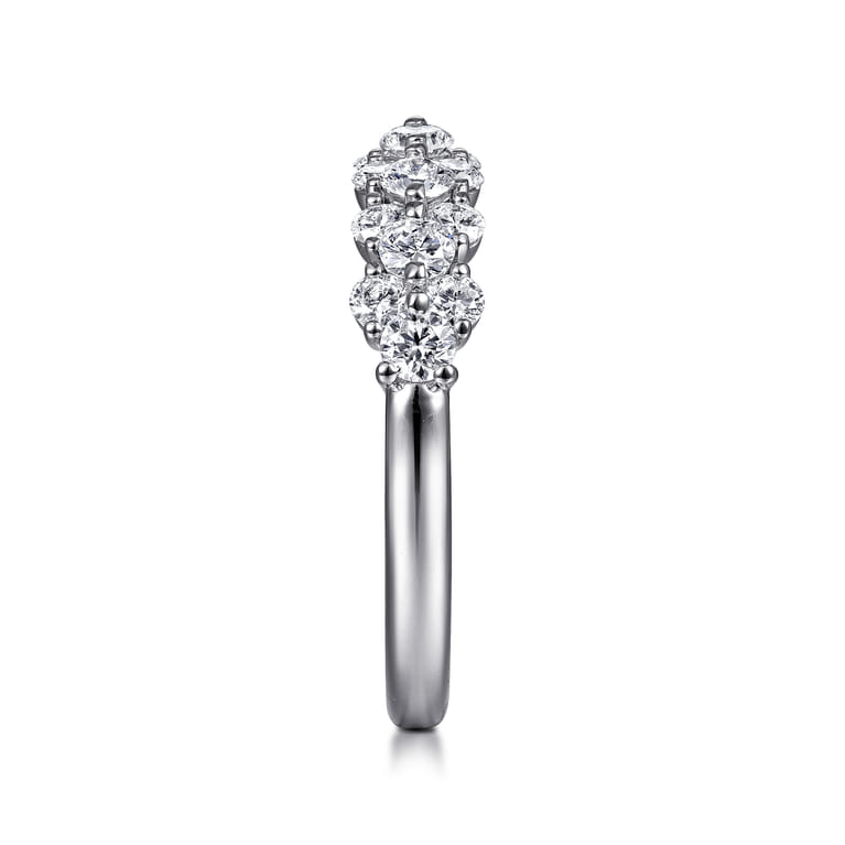 Fancy Wedding Ring in 14k White Gold with Round Natural Diamond at Gabriel & Co. - Shot 4