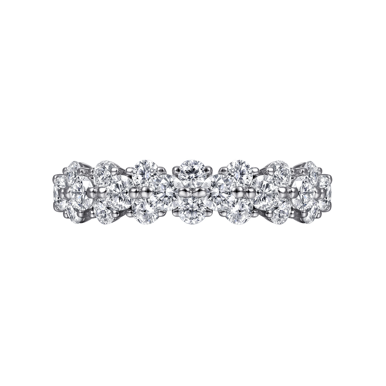 Fancy Wedding Ring in 14k White Gold with Round Natural Diamond at Gabriel & Co. - Shot 6