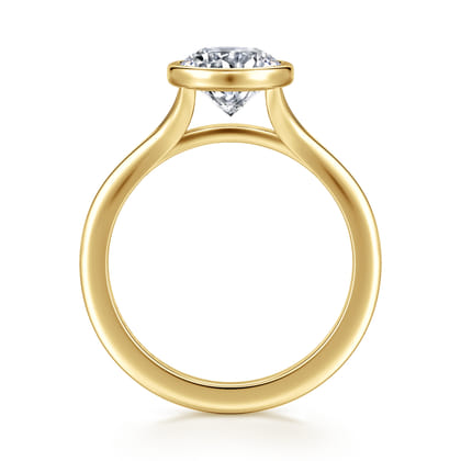 Kaya - 14K Yellow Gold Bezel Set Round Solitaire Diamond Engagement Ring