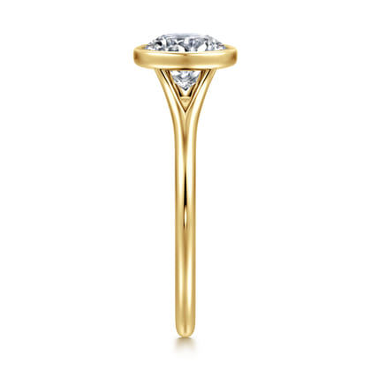 Kaya - 14K Yellow Gold Bezel Set Round Solitaire Diamond Engagement Ring