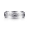 Kayden - 14K White Gold 6mm - Brushed Diamond Cut Men's Wedding Band